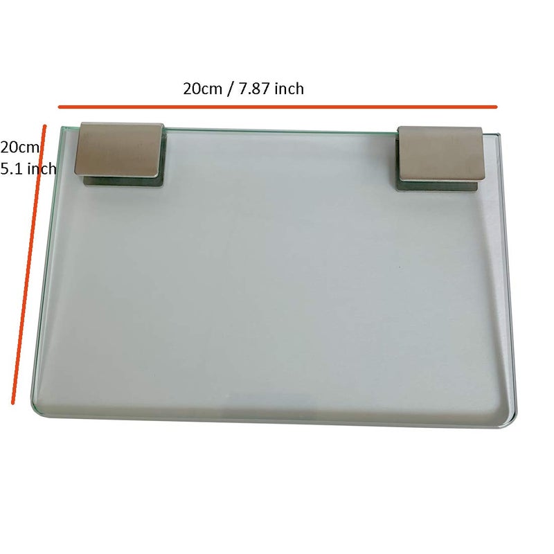 JMBL Wall Mounted Tempered Glass Floating Decorative Display Shelf Home Office Decor 7.87 in.L x 5D Bathroom Storage Shelf (7.87 inch) - Image 4